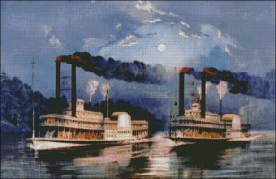 (image for) A Midnight race on the Mississippi - Extra Large