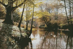 (image for) A River Landscape in Springtime - Extra Large