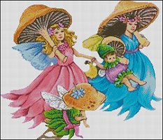 (image for) Fairies with Mushroom Umbrellas