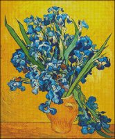 (image for) Vase with Irises against a Yellow Background - Large