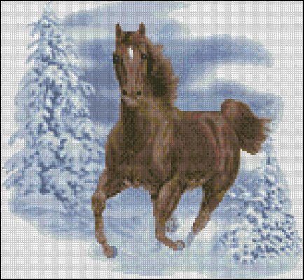 (image for) Horse in Snow - Click Image to Close