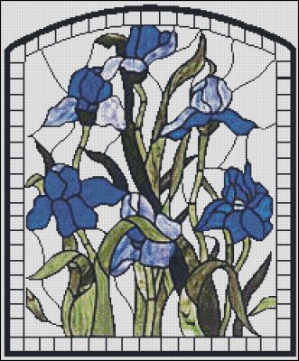 (image for) Iris Stained Glass Window - Medium Large - Click Image to Close