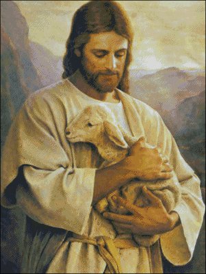 (image for) Jesus with Lamb - Large - Click Image to Close